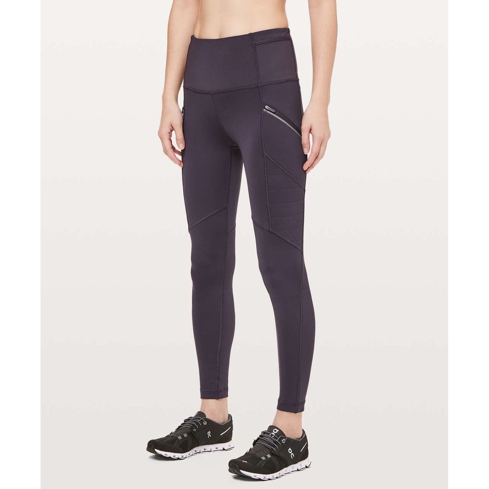 Lululemon Tight Stuff Tight II 25 Purple Plum High Rise Running Leggings Sz 4